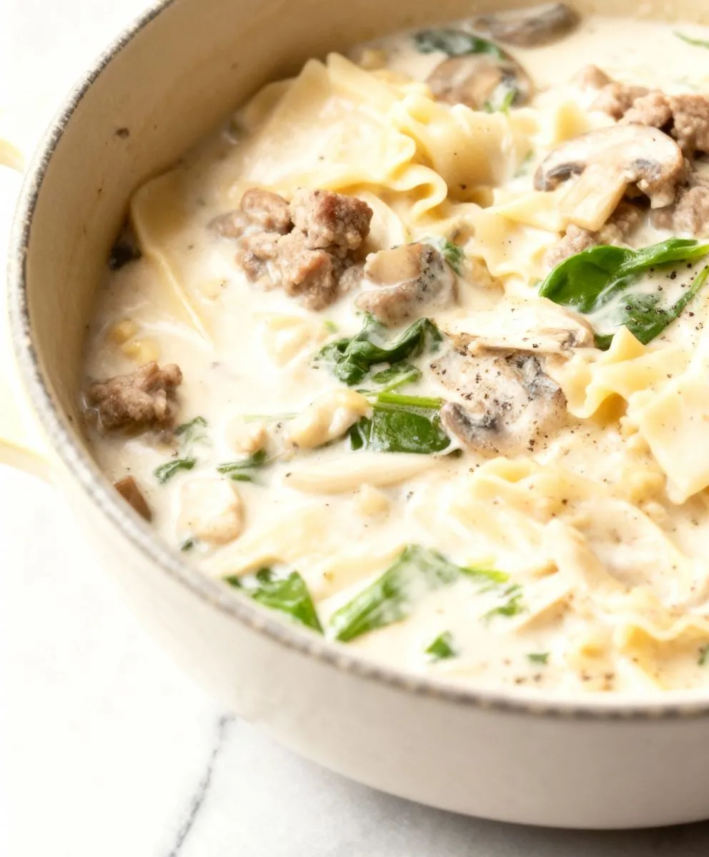 White Chicken Lasagna Soup